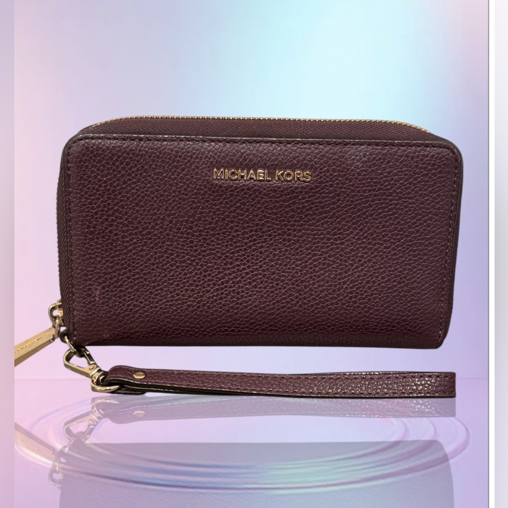 Michael Kors Dark Brown Leather Wristlet